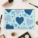 Light and Dark Blue Hearts Cosmetic Bag (Large) 