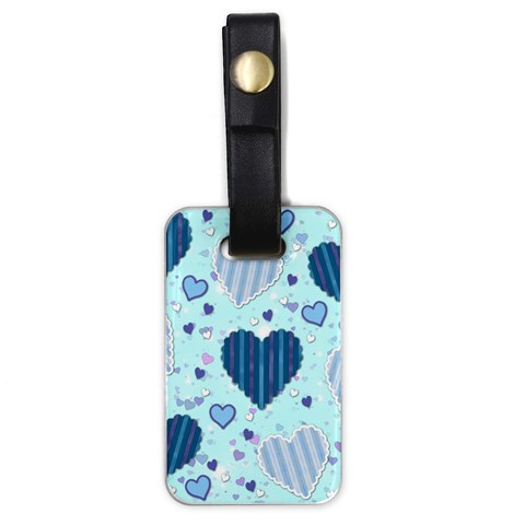 Light and Dark Blue Hearts Luggage Tags (One Side)  from ArtsNow.com Front