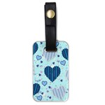 Light and Dark Blue Hearts Luggage Tags (One Side) 