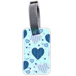 Light and Dark Blue Hearts Luggage Tags (Two Sides)