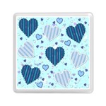 Light and Dark Blue Hearts Memory Card Reader (Square) 