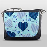 Light and Dark Blue Hearts Messenger Bags