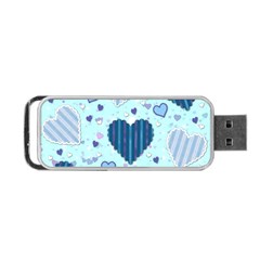 Light and Dark Blue Hearts Portable USB Flash (Two Sides) from ArtsNow.com Back