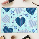 Light and Dark Blue Hearts Cosmetic Bag (XXL) 