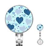 Light and Dark Blue Hearts Stainless Steel Nurses Watch