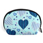 Light and Dark Blue Hearts Accessory Pouches (Large) 