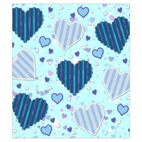 Light and Dark Blue Hearts Drawstring Pouches (Small)  from ArtsNow.com Front