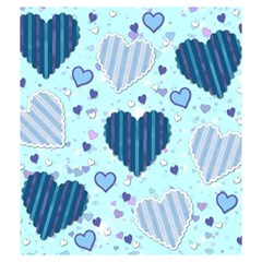 Light and Dark Blue Hearts Drawstring Pouches (Medium)  from ArtsNow.com Front