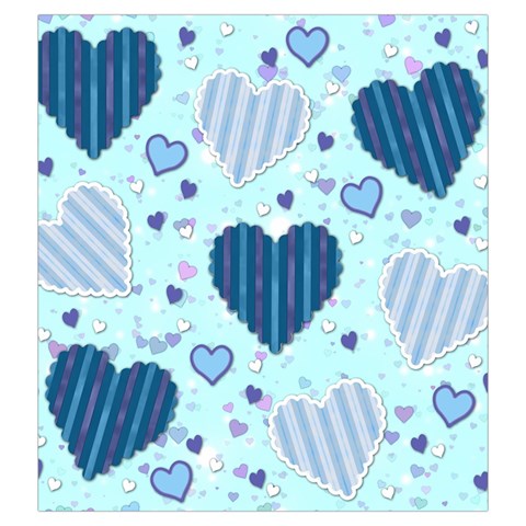 Light and Dark Blue Hearts Drawstring Pouches (Large)  from ArtsNow.com Front