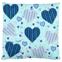 Light and Dark Blue Hearts Standard Flano Cushion Case (Two Sides) from ArtsNow.com Front