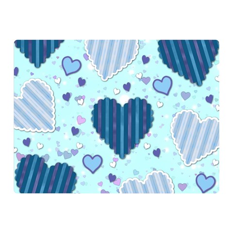 Light and Dark Blue Hearts Double Sided Flano Blanket (Mini)  from ArtsNow.com 35 x27  Blanket Front