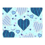 Light and Dark Blue Hearts Double Sided Flano Blanket (Mini) 