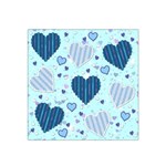 Light and Dark Blue Hearts Satin Bandana Scarf