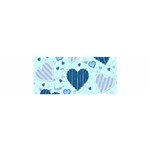 Light and Dark Blue Hearts Satin Scarf (Oblong)