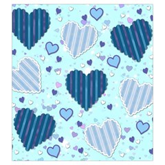 Light and Dark Blue Hearts Drawstring Pouches (XXL) from ArtsNow.com Front