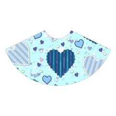 Light and Dark Blue Hearts Midi Sleeveless Dress from ArtsNow.com Skirt Front