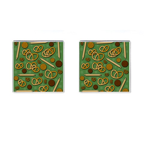 Bakery 4 Cufflinks (Square) from ArtsNow.com Front(Pair)