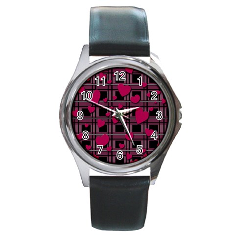 Harts pattern Round Metal Watch from ArtsNow.com Front