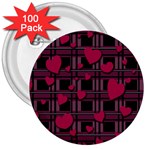 Harts pattern 3  Buttons (100 pack) 