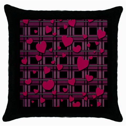 Harts pattern Throw Pillow Case (Black) from ArtsNow.com Front