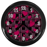 Harts pattern Wall Clocks (Black)