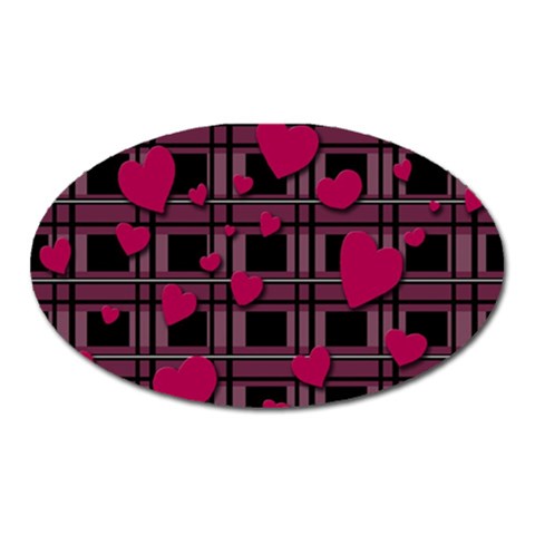Harts pattern Oval Magnet from ArtsNow.com Front