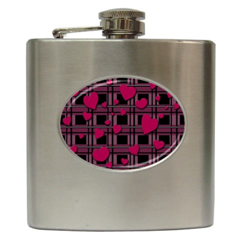 Harts pattern Hip Flask (6 oz) from ArtsNow.com Front