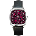 Harts pattern Square Metal Watch