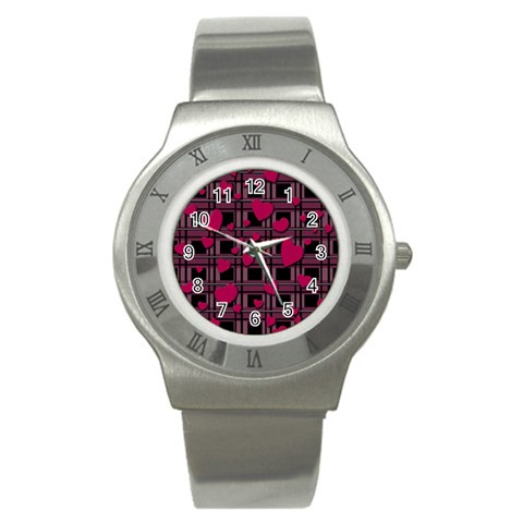 Harts pattern Stainless Steel Watch from ArtsNow.com Front