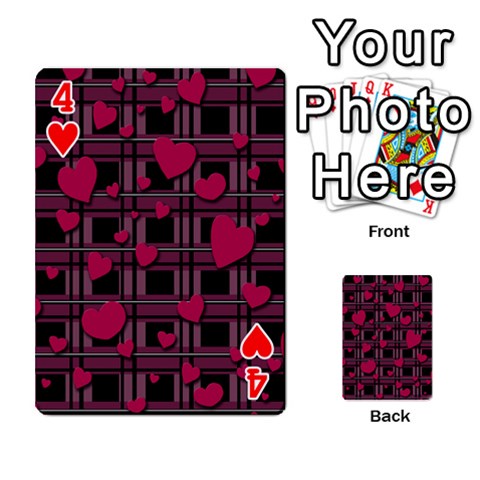 Harts pattern Playing Cards 54 Designs  from ArtsNow.com Front - Heart4