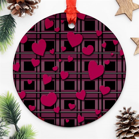 Harts pattern Round Ornament (Two Sides)  from ArtsNow.com Front