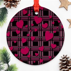 Harts pattern Round Ornament (Two Sides)  from ArtsNow.com Front