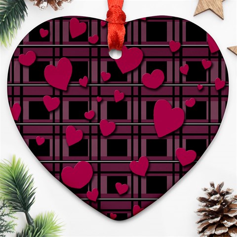 Harts pattern Heart Ornament (2 Sides) from ArtsNow.com Front