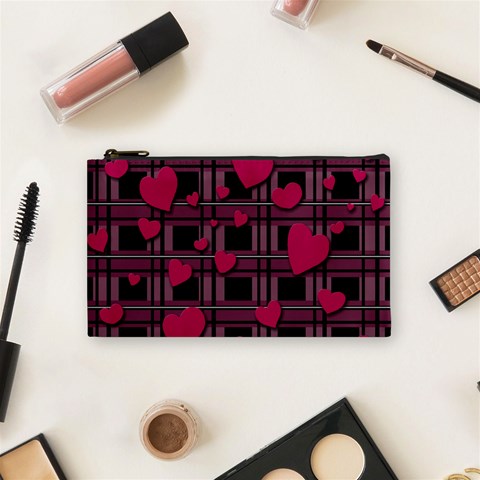 Harts pattern Cosmetic Bag (Small)  from ArtsNow.com Front