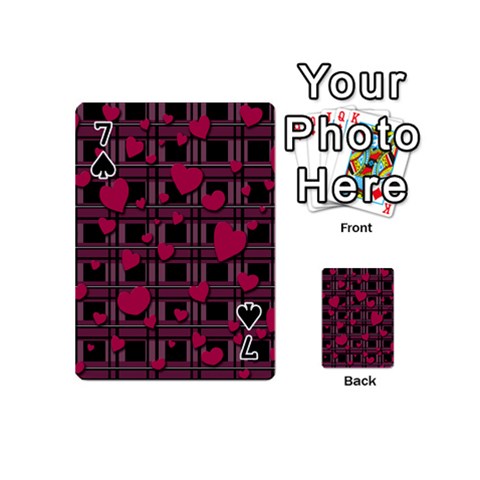 Harts pattern Playing Cards 54 (Mini)  from ArtsNow.com Front - Spade7