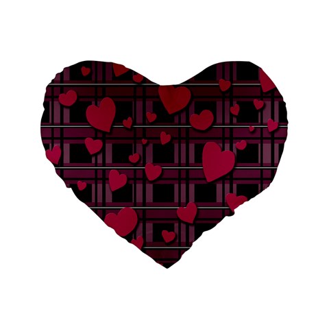 Harts pattern Standard 16  Premium Flano Heart Shape Cushions from ArtsNow.com Front