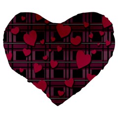 Harts pattern Large 19  Premium Flano Heart Shape Cushions from ArtsNow.com Back