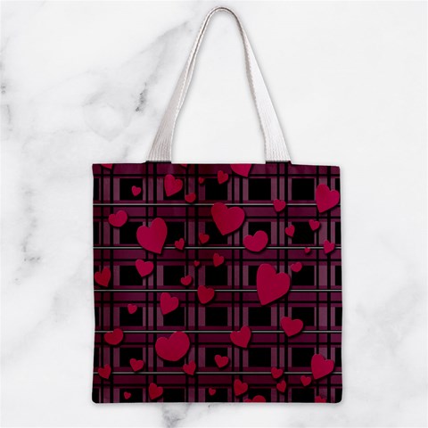 Harts pattern Zipper Grocery Tote Bag from ArtsNow.com Front