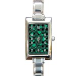 Green love Rectangle Italian Charm Watch