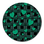 Green love Round Mousepads