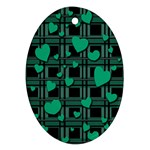 Green love Ornament (Oval) 