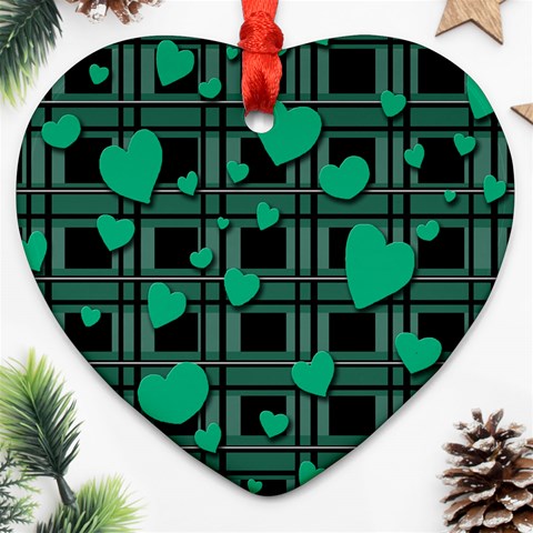 Green love Ornament (Heart)  from ArtsNow.com Front