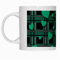 Green love White Mugs from ArtsNow.com Left