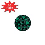 Green love 1  Mini Buttons (10 pack) 