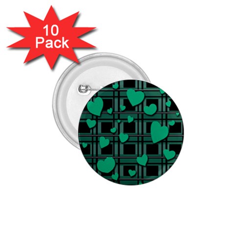 Green love 1.75  Buttons (10 pack) from ArtsNow.com Front