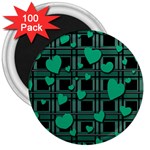 Green love 3  Magnets (100 pack)