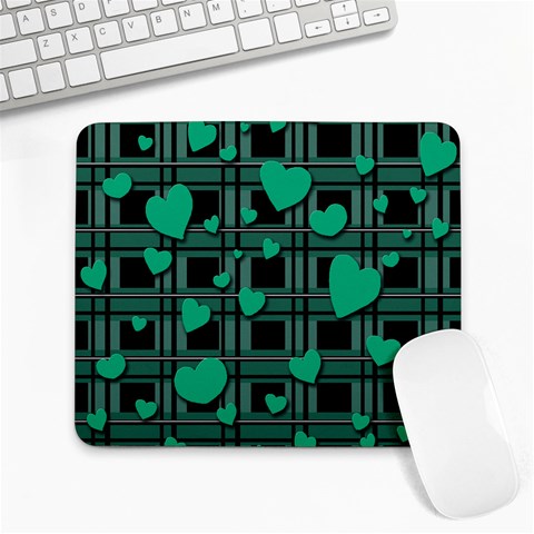 Green love Large Mousepads from ArtsNow.com Front