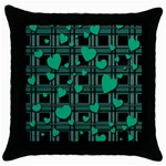 Green love Throw Pillow Case (Black)