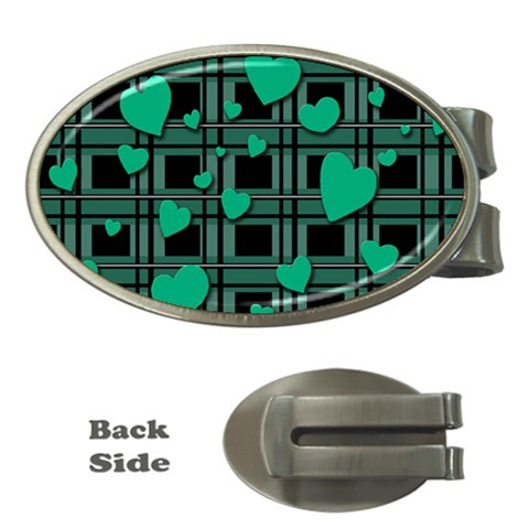 Green love Money Clips (Oval)  from ArtsNow.com Front