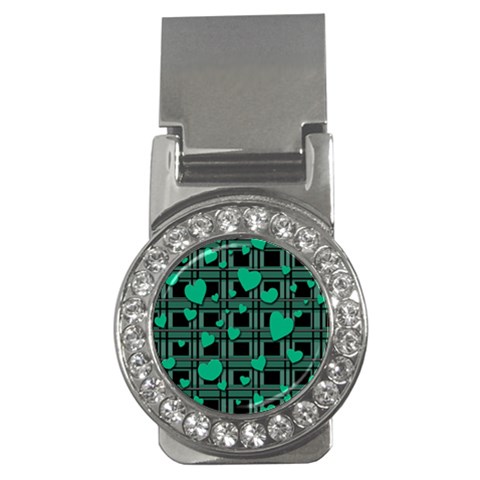 Green love Money Clips (CZ)  from ArtsNow.com Front